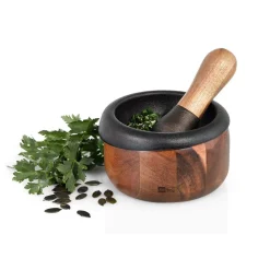 Adhoc Bestseller|Spargel Zubehör|Mörser Crush 2-tlg. Akazie