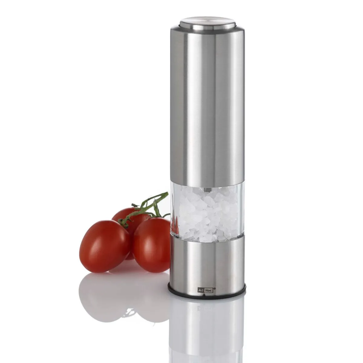 Adhoc Messer & Co. Entdecken|Kräuter & Gewürze|Salz-/Pfeffermühle inkl. 6 Batterien elektrisch Edelstahl 19cm