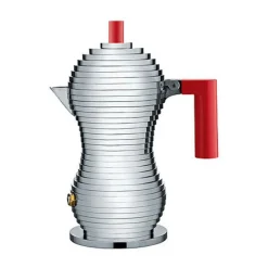 Espressokocher 1 Tasse Griff rot Pulcina<Alessi