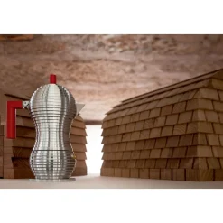Espressokocher 1 Tasse Griff rot Pulcina<Alessi
