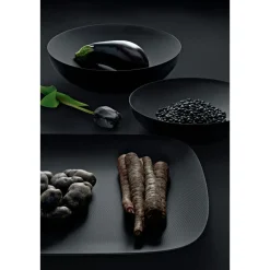 Alessi Schalen|Antipasti Geschirr|Schale 25cm schwarz m. Relief Double