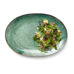 Bitz Sommertafel|Platte oval 36x25cm grün