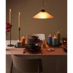 Bolsius Halloween|Weihnachtskerzen|4er Pack Stumpenkerze 130/68 Rustik Shine herbstliches orange 35