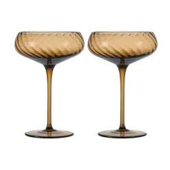 Byon Champagnergläser|Champagner-Schale 2er-Set Opacity braun