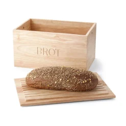 Brotkasten m. Deckel Holz 34,5x23x19cm<Continenta Hot