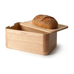 Continenta Brotkästen & Brotkörbe|Brotkasten 36x23x16 cm Gummibaum