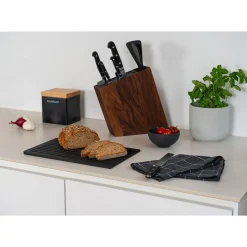 Messerblock m. flex. Einsatz/Behälter Walnuss 31x8x24,5cm<Continenta Outlet