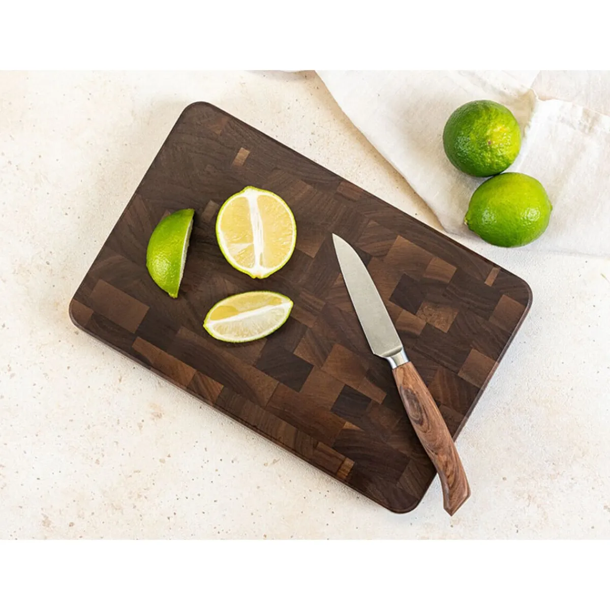 Continenta Messer & Co. Entdecken|Schneidebrett 27x18x3 cm Walnuss Stirnholz