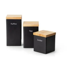 Vorratsdose 10x10x20,5 cm schwarz<Continenta Sale