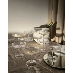 ferm LIVING Champagnergläser|Bestseller|Champagnerschale 2er-Set Ripple klar