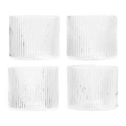ferm LIVING Sommertafel|Aperitif|Glas 4er-Set Ripple klar
