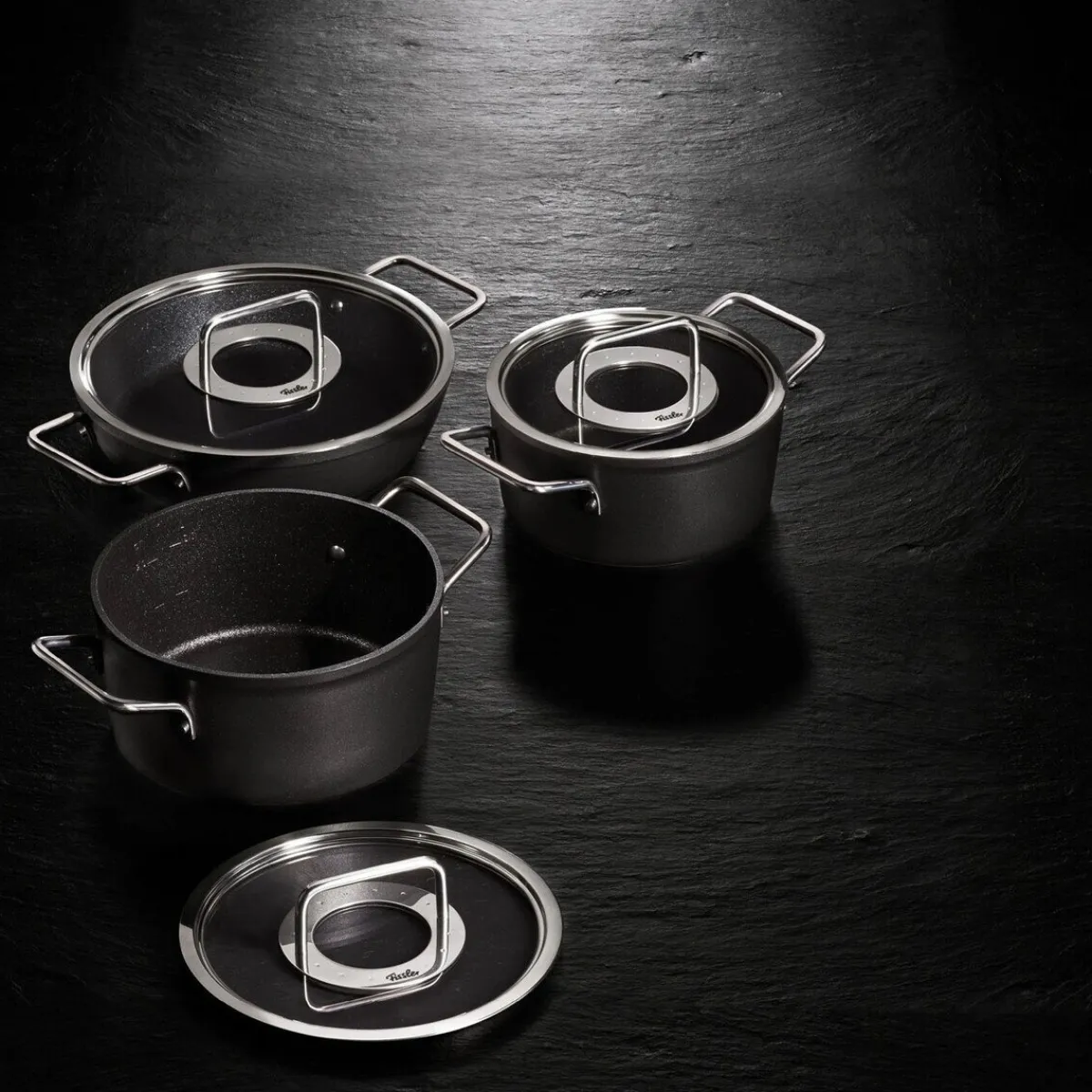 Fissler Winterküche|Bratentopf mit Glasdeckel 28 cm Adamant schwarz