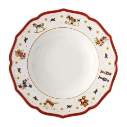 Hutschenreuther Suppenteller|Weihnachtsgeschirr|Teller tief 24 cm Happy Wintertime Red