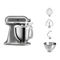 Küchenmaschine 4,8 l 300 W Artisan Premium Medaillon Silber<KitchenAid New