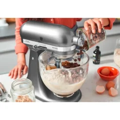 KitchenAid Kochwelt Entdecken|Vatertag|Küchenmaschine 4,8 l 300 W Artisan Premium Medaillon Silber