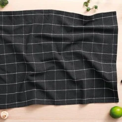 Ladelle Brotbacken|Küchentextil|Geschirrtuch 2er-Set Eco Check Anthrazit