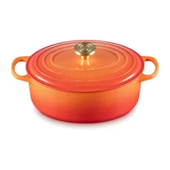 Le Creuset Bräter|20 Jahre Tischwelt|Bräter mit Deckel 29 cm Signature Limited Edition Flamme Dorée