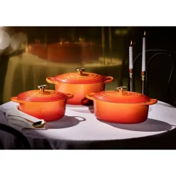 Le Creuset Bräter|20 Jahre Tischwelt|Bräter mit Deckel 29 cm Signature Limited Edition Flamme Dorée