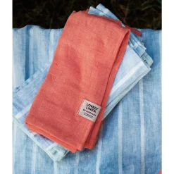 Lovely Linen Tischwäsche|Italienische Genüsse|Servietten 45x45 cm Misty Stripe Sky