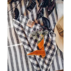 Lovely Linen Tischwäsche|Italienische Genüsse|Servietten 45x45 cm Misty Square Off-White/Graphite