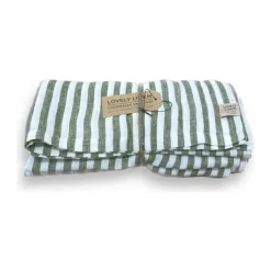 Tischdecke 145x300 cm Misty Edge Jeep Green<Lovely Linen Hot