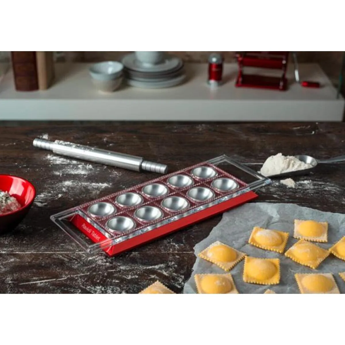 Marcato Italienische Genüsse|Ravioli Tablett 34x12 cm rot