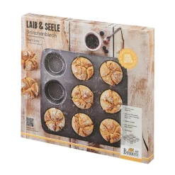 Brötchenblech 32x30 cm Laib & Seele schwarz<RBV Birkmann New