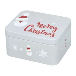 RBV Birkmann Weihnachtskeksdosen|Gebäckdose S 12x10x6 cm Merry Christmas grau