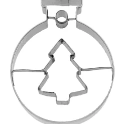 RBV Birkmann Backzubehör|Weihnachtsbäckerei|Präge-Ausstecher Christbaumkugel Tannenbaum 6 cm edelstahl