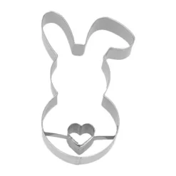 RBV Birkmann Backzubehör|Kochwelt Entdecken|Präge-Ausstecher Hase mit Herz 8 cm edelstahl