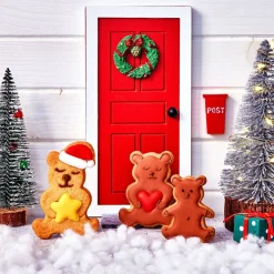 Präge-Ausstecher Weihnachtsteddybär mit Stern 7 cm edelstahl<RBV Birkmann