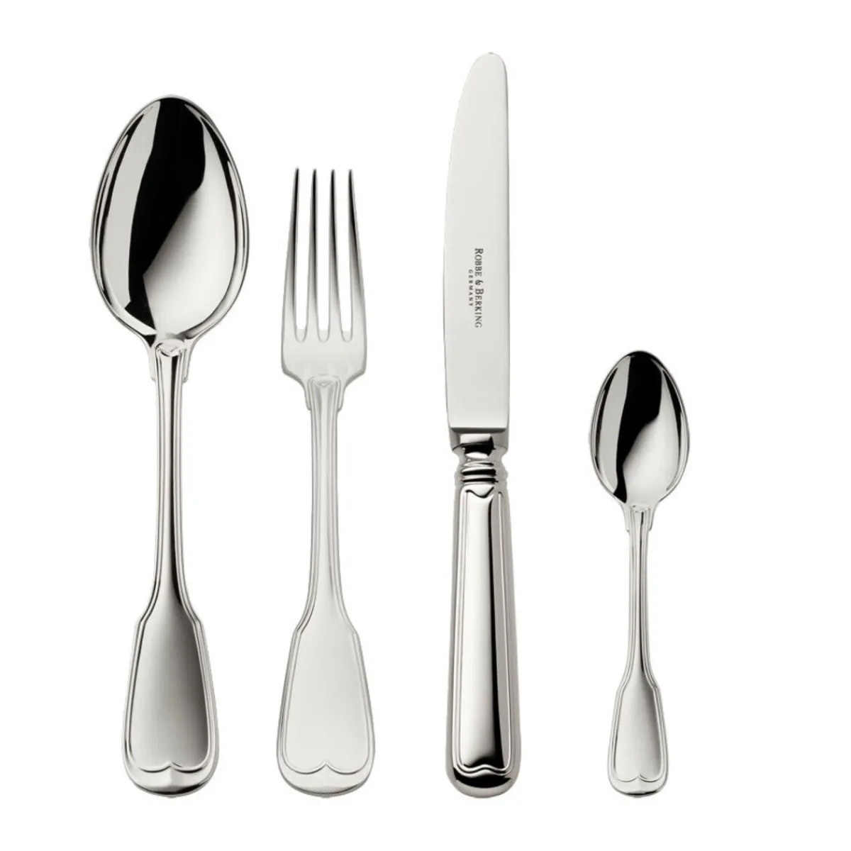 4 tlg. Garnitur Alt Faden 150 g versilbert<Robbe & Berking New