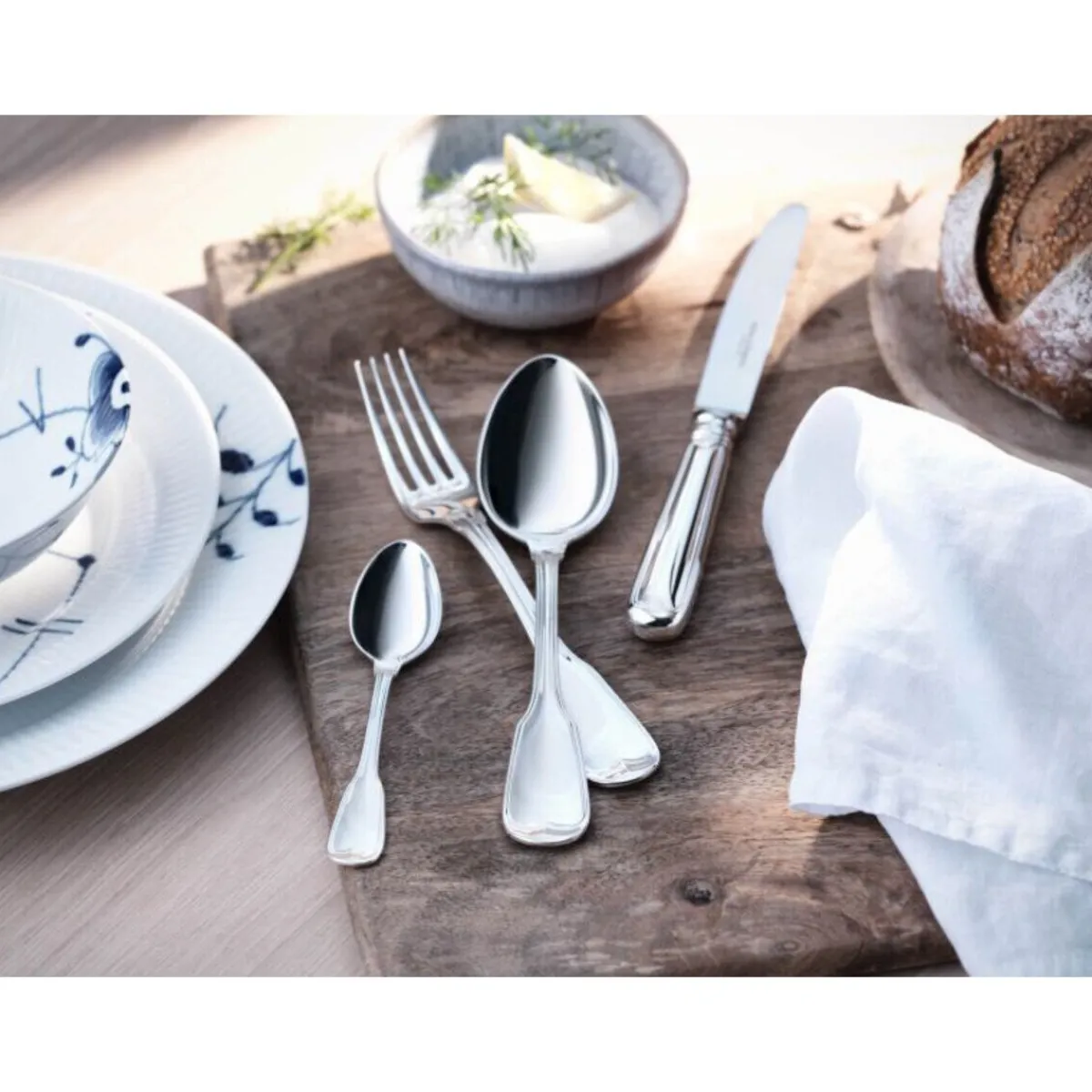 4 tlg. Garnitur Alt Faden 150 g versilbert<Robbe & Berking New