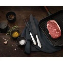 Tranchiergabel Frozen Black Martelé 925 Sterlingsilber<Robbe & Berking Best