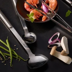 Pfannen-/Woklöffel Rundgriff mit Silikonrand 37,8cm<Rösle Clearance
