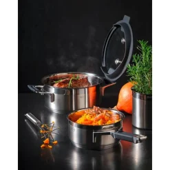 Topf-Set 5-tlg. Silence Pro schwarz<Rösle