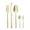 Sambonet Besteck Set 12 Personen|Italienische Genüsse|Besteck-Set 60-tlg. Rock Antique PVD Champagne