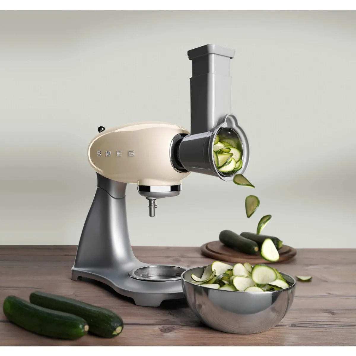 Smeg Kochwelt Entdecken|Küchenmaschinen|Gemüseschneider-Set für Küchenmaschinen 4-tlg. edelstahl