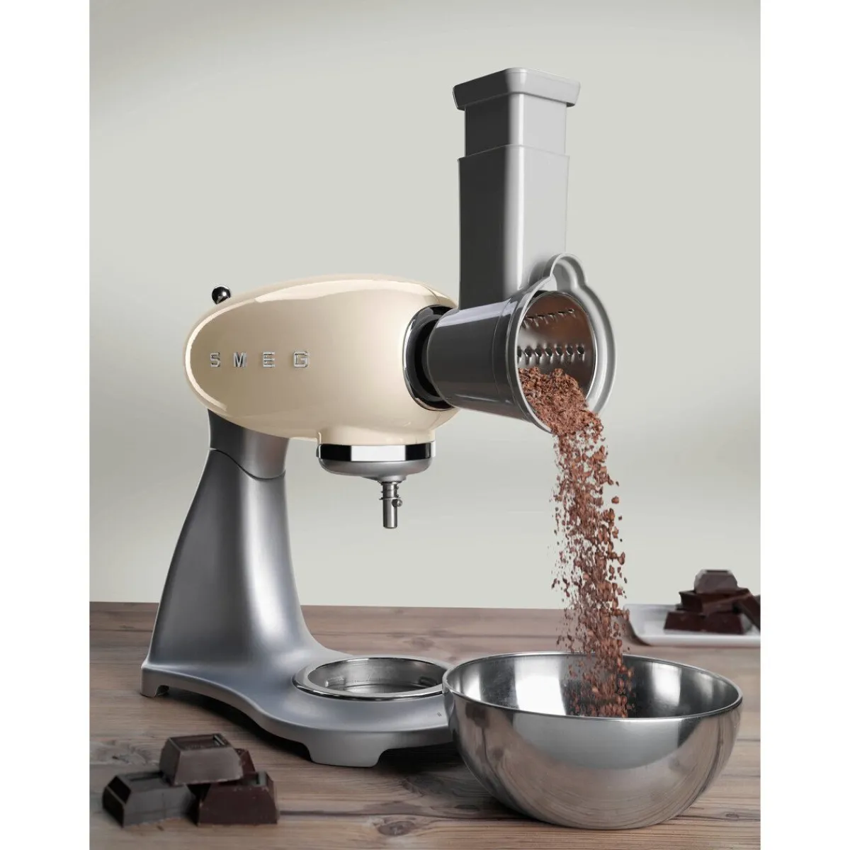 Smeg Kochwelt Entdecken|Küchenmaschinen|Gemüseschneider-Set für Küchenmaschinen 4-tlg. edelstahl