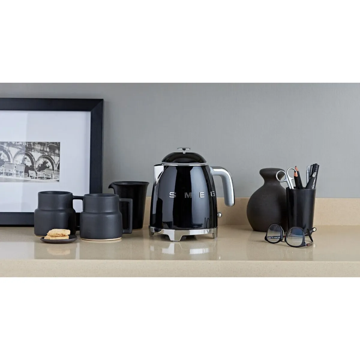 Smeg Kochwelt Entdecken|Mini-Wasserkocher 0,8 l 1400 W 50’s Style schwarz