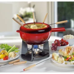 Spring Weihnachten|Kochwelt Entdecken|Fondue-Garnitur 12-tlg. Saas-Fee rot