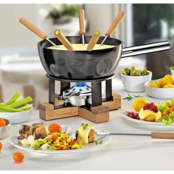 Käsefonduegarnitur 23 cm Lausanne schwarz<Spring Discount