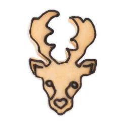 Städter Plätzchen Ausstecher|Präge-Ausstecher Hirschkopf 6 cm silber