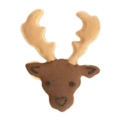 Städter Plätzchen Ausstecher|Präge-Ausstecher Hirschkopf 6 cm silber