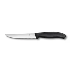 Victorinox Steakmesser|Pizza|Steakmesser 12 cm Wellenschliff Swiss Classic Gourmet schwarz