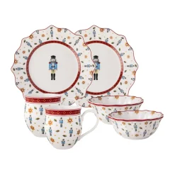 Villeroy & Boch Geschirrsets 2 Personen|Weihnachtsgeschirr|Frühstücksset Nussknacker 6-tlg. Toy’s Delight