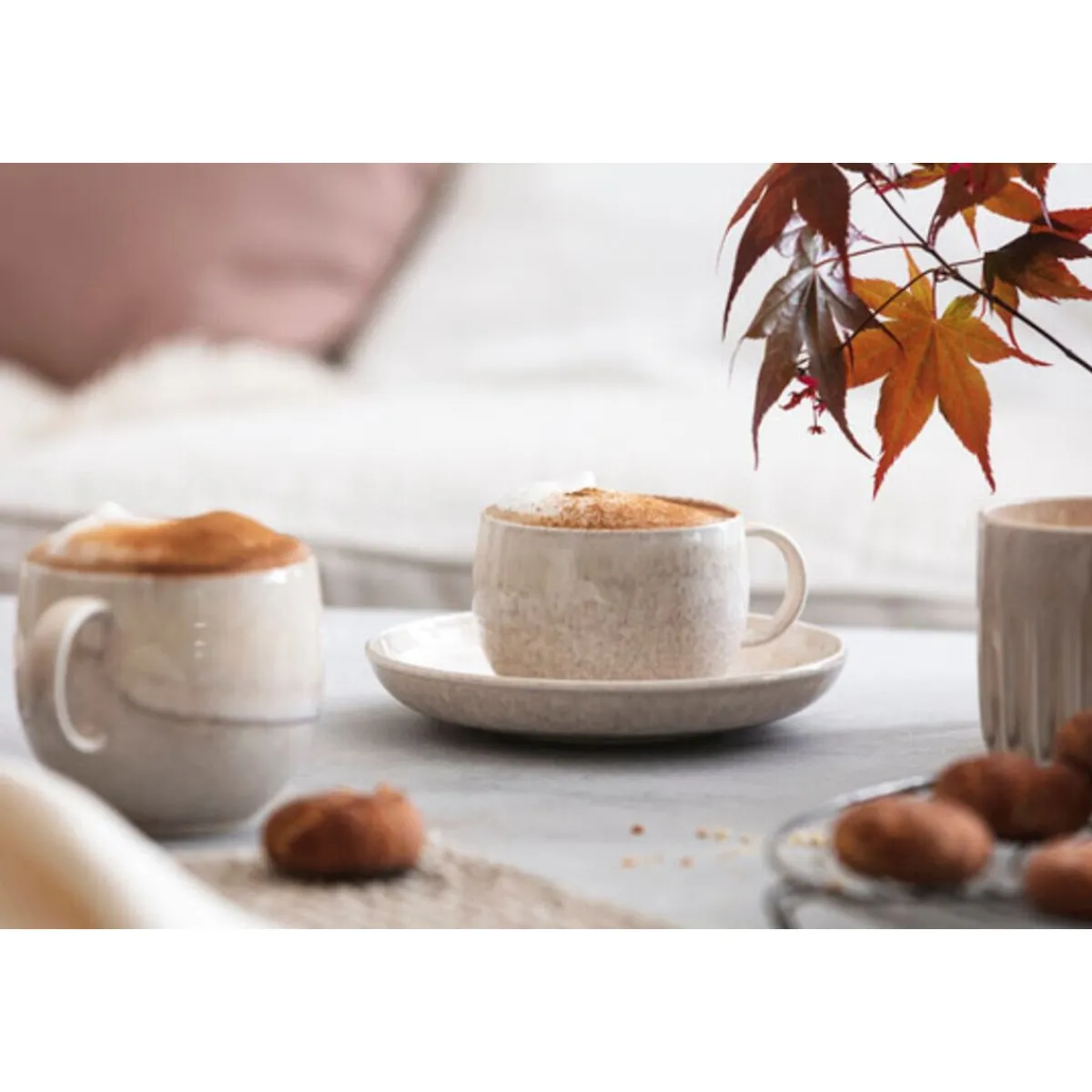 Villeroy & Boch Geschirrsets 2 Personen|Frühstücksgeschirr|Frühstücksset 6-tlg. Perlemor Sand